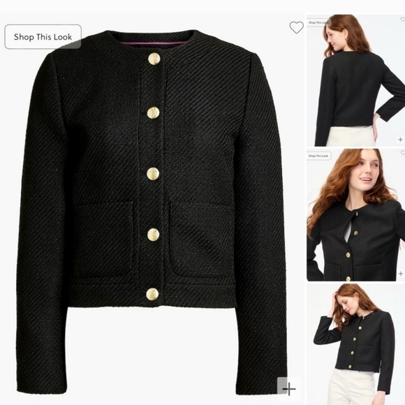 J. Crew Tweed Lady Jacket Sz 12 Black - Picture 2 of 9